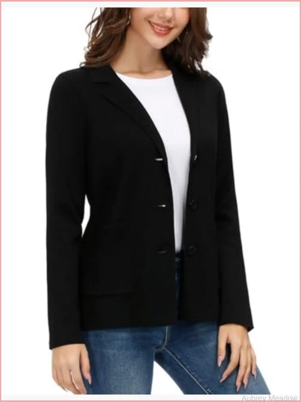 Long Sleeve Casual Blazer Suit Jacket with Pockets